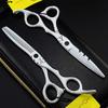 Hair Cutting Scissors Kits,Stainless Steel Hairdressing Shears Professional Thinning Scissors For Barber/Salon/Home/Men/Women/Kids Shear,White,6 INCH view 3