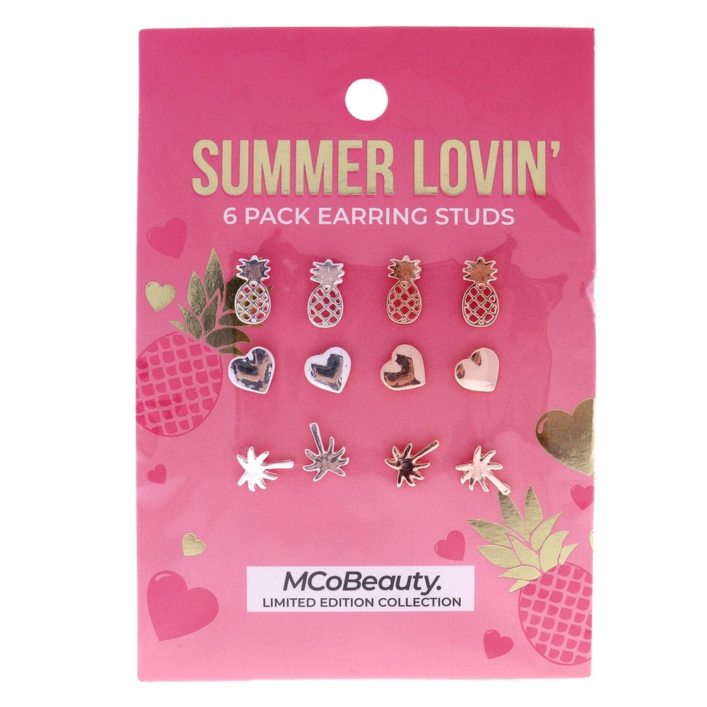 MCoBeauty MCobeauty Summer Lovin Earring Pack - Comes In Two Trendy And Flattering Metal Finishes - Silver And Rose Gold - Mix And Match Your Favorite Pairs - 1 Pack (I0101758)