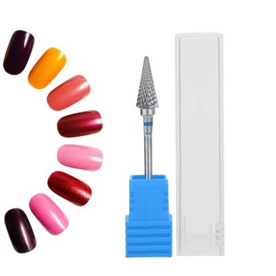 Dioche Tungsten Steel Nail Art Manicure Drill Bits, Electric Pedicure Manicure Grinding Head for Manicure Pedicure Home Salon Use(Blue)