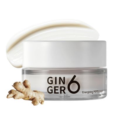 GINGER6 PEPTI Cream for Face - Hydrating and Firming Formula with 52% Ginger Water, Niacinamide, and Adenosine, Overnight Korean Skincare, 1.69 fl oz.