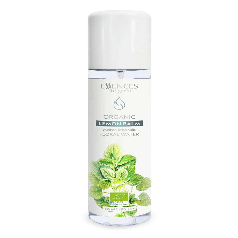 Essences Bulgaria Organic Melissa Floral Water 8.5 Fl Oz | 250ml | for Oily, Acne Prone Skin | Balancing Facial Toner | Excellent Aftershave | 100% Pure and Natural