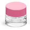 0.25 oz Clear Glass Thick Wall Cosmetic Jars w/Pink Lined Caps view 1