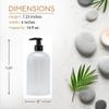 Bottiful Home-16 oz Empty PET Plastic Refillable Bottles-Set of 4-with Lotion Pumps for Shampoo, Conditioner, Body Wash, Hand Soap, Dish Soap, Lotion, Cleanser-Drip Free, Rust-Free (Frosted Clear) view 2