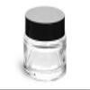 1 oz Clear Glass Cosmetic Jar with Black Smooth Lined Caps view 1