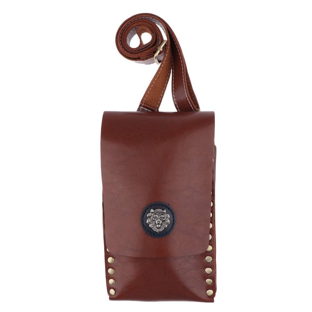 Backbayia PU Leather Hairdresser Tool Bag Holster Barber Hair Scissors Combs Clips Pouch (Brown)