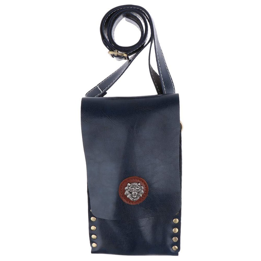 Backbayia PU Leather Hairdresser Tool Bag Holster Barber Hair Scissors Combs Clips Pouch (Blue)