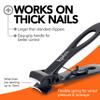 KOHM Nail Clippers for Thick Nails - Heavy Duty, Sharp Wide Mouth Professional Fingernail and Toenail Clippers for Men, Women & Seniors, Black view 4