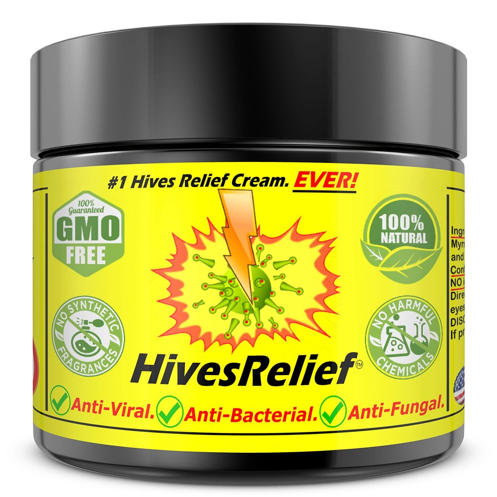 HivesRelief Cream - Fastest Acting Powerful Hives Relief Cream with 100% Natural Formula - Gentle Skin Irritation Cream for Hives Itchiness, Redness & Rashes - for Adults & Kids