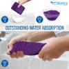 KEEPOZ Hair Towel Wrap Quick Dry 100% Cotton Super Absorbent Turban Head Wrap for Women with Button, Non Microfiber Anti Frizz Hair Products, Hair Cap for Curly, Long Hair (Purple Check, 2 Pcs) view 3