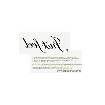 10 x Just feel Tattoo - Lettering in black - Temporary Skin Tattoo (10)