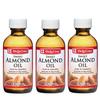 De La Cruz Sweet Almond Oil, Natural Hair and Skin Moisturizer, 3-Pack of 2 FL Oz Glass Bottles view 1