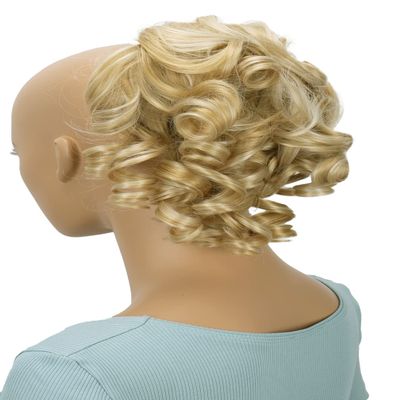 CAISHA Jumbo Hairpiece Scrunchy Updo Voluminous Curly Messy Bun Blond Mix G7L