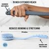 Long Handle Back Scrubber for Shower - 19 inch Extended Reach Silicone Body Brush - Avilana Bath Scrubber Extended Reach Tool - Easy Grip Body Wash Brush Gift view 4