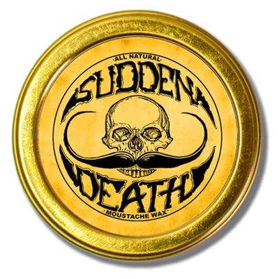 Mustache Wax Strong Hold Grooming For Men | Sudden Death Moustache & Beard Wax 1oz Tin | Perfect For Handlebar Mustaches By Death Grip | No Heat Source Required