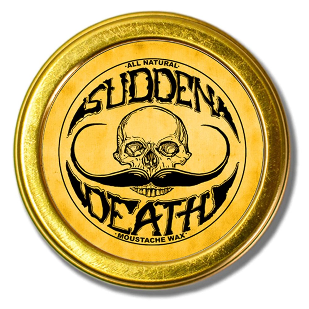 Mustache Wax Strong Hold Grooming For Men | Sudden Death Moustache & Beard Wax 1oz Tin | Perfect For Handlebar Mustaches By Death Grip | No Heat Source Required