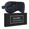 ALLUREC Luxury 100% Pure Mulberry Silk Sleep Eye Mask. Top Grade 6A 22 Momme Long Silk. Soft Comfortable Hypoallergenic Anti-Aging Anti-Wrinkles for Beauty Sleep. (Black) view 1