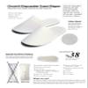 CHOCHILI 12 Pairs Fabric Packed Disposable Hotel Slippers for Airbnb Spa Salon Party Wedding Guests - Fits up to Adult US Men Size 10 & Women Size 11, White view 3