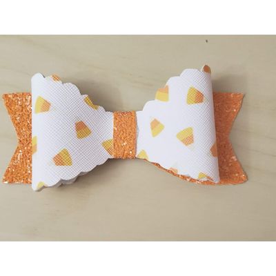 JulzBedazzled Orange Halloween Candy Hair Bow Headband Hairclip Infant Hair Clips Hairband Girls Infant Colors Orange and White Holidays Gift