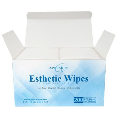 Appearus Professional Spa 4x4 Non-Woven Esthetic Facial Wipes Towelettes for Spa, Salon, Skincare, Cleansing & Makeup Removal (2400 Count/12 Boxes)