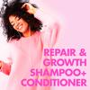 Umberto Giannini Curl Repair Shampoo + Conditioner Set, Vegan & Cruelty Free Repair & Growth Formula with Seaweed, Wheat Bran & Caffeine, 250 ml view 2