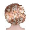 Magik Women Satin Night Sleep Cap Hair Bonnet Hat Silk Head Cover Wide Elastic Band (2 Pack, Beige Flower) view 3