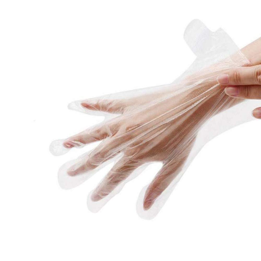 Damsale 200 pcs Thick Disposable Plastic Hand Glove Mitt Covers for Paraffin Wax Therapy Treatment - Great for Wax Machines