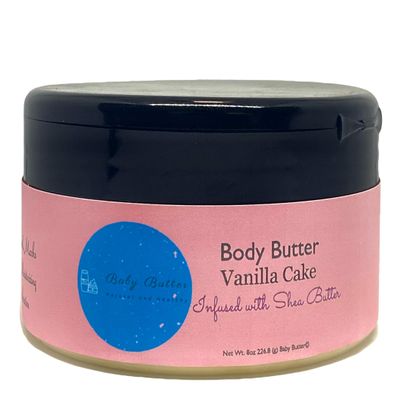 Baby Butter Brand - Organic Healing Body Butter - Anti-Aging - Dry Skin Relief - Vanilla Cake