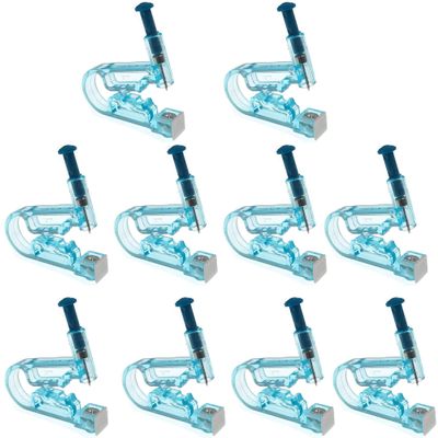 BesYouSel 10 Pcs Ear Piercing Guns No Pain Piercing Gun Blue Disposable Safety Sterile Ear Piercing Gun Tools with Pink Ear Stud for Piercing Needles Piercing Supply