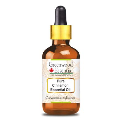 Greenwood Essential Cinnamon Essential Oil (Cinnamomum zeylanicum) with Glass Dropper | Pure | Non-Sticky | Non-Greasy | Lightweight | Men & Women | All Skin Types | Steam Distilled 15ml (0.50 oz)