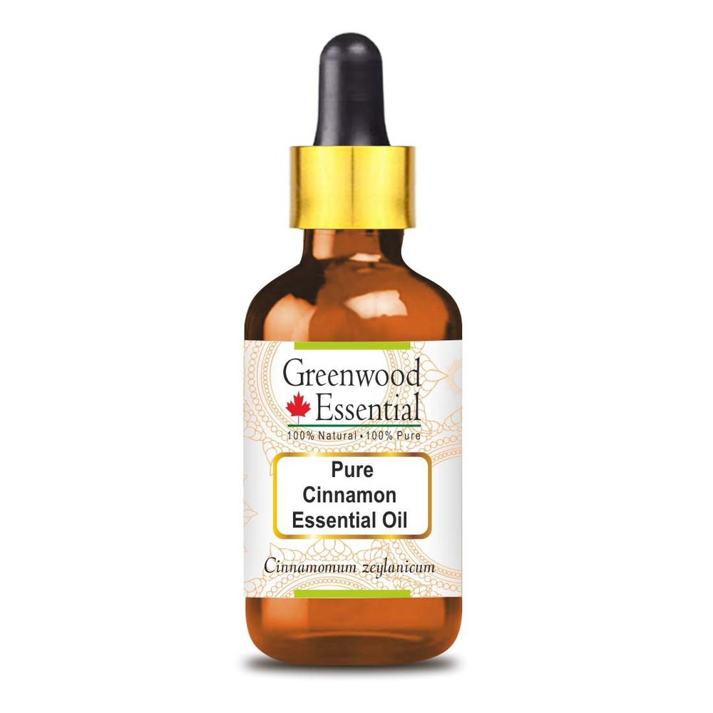 Greenwood Essential Cinnamon Essential Oil (Cinnamomum zeylanicum) with Glass Dropper | Pure | Non-Sticky | Non-Greasy | Lightweight | Men & Women | All Skin Types | Steam Distilled 15ml (0.50 oz)
