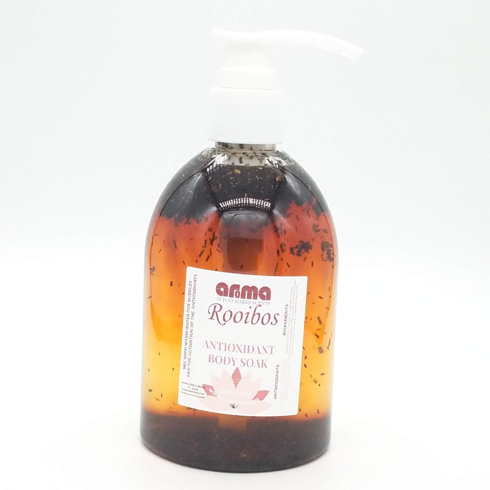 Aroma Rooibos Antioxidant Body Soak and Bubbles - Remove Toxins, Free Radicals & Stress Soaking in The Bubbles and Essential Oils - 16 Fl Oz