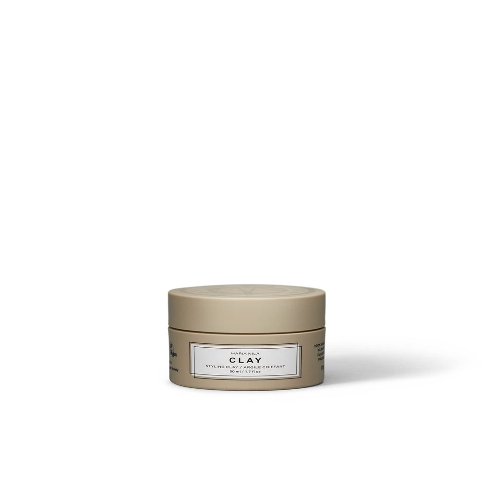 Maria Nila Minerals Clay, 1.7 Fl Oz / 50 ml, Hold 3/5, For all Hairstyles, Defining Wax Gives Matte Texture, 100% Vegan & Sulfate/Paraben free