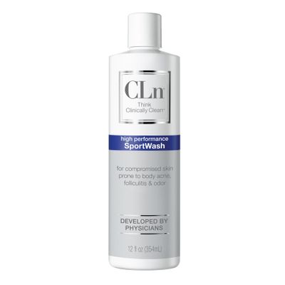 CLn SportWash  High-Performance Sport Body Wash, For Men & Women Prone to Body Odor, Foot Odor, Ringworm, Folliculitis, & Back Acne, Fragrance-Free & Paraben-Free, 12 fl. oz.