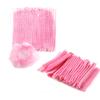 1 Pack (100pcs) Disposable Non Woven Makeup Spa Shower Cover Caps Hairnet Microblading Hair Caps Light Pink view 1