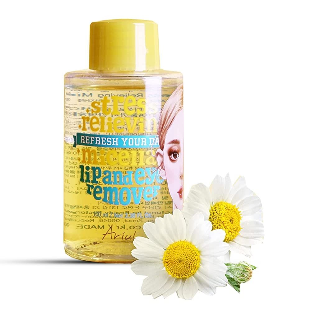 Ariul Natural Micellar Water - Multipurpose Lip & Eye Makeup Remover, Cleansing Oil for Waterproof Mascara, Eye Liner, & Lipstick, Dermatologically Tested Liquid Makeup Remover, 100ml