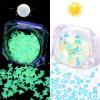 6 Pack 3D Nail Glitter Sequins Luminous Star Heart Round Butterfly Flower Moon Nail Art Stickers Holographic Nail Sparkle Craft Glitter(6 Boxes) view 2