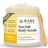 Bare Botanics Lemon Orange Body Scrub 24oz | Made in Madison, WI | All Natural Sea Salt Exfoliator w/ Skin Loving Moisturizers | Vegan & Cruelty Free | Gift Ready Packaging w/ a Cute Wooden Spoon view 1