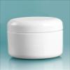 2 oz White Polypropylene Double Wall Radius Jars w/White Lined Dome Caps view 1