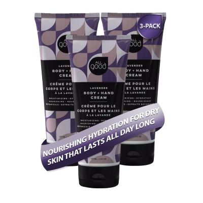 All Good Hand & Body Lotion - Moisturizing Organic Lotion, Essential Oils, Calendula, Cocoa Butter, Coconut & Rose Hip Oil, Non GMO, Vegan (Lavender)(3-Pack)