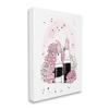 Stupell Industries Pink Peony Florals Glam Lipstick Cosmetic, Design by Martina Pavlova Canvas Wall Art, 16 x 20, White view 1