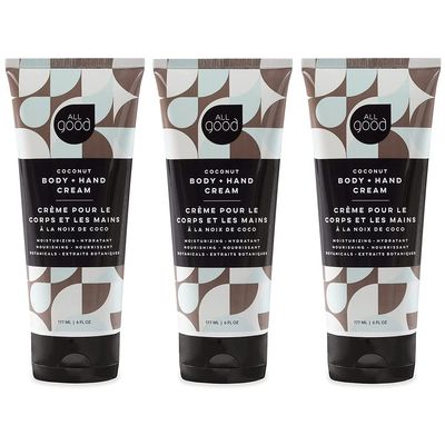 All Good Hand & Body Lotion - Moisturizing Organic Lotion, Essential Oils, Calendula, Cocoa Butter, Coconut & Rose Hip Oil, Non GMO, Vegan (3-Pack)(Coconut)