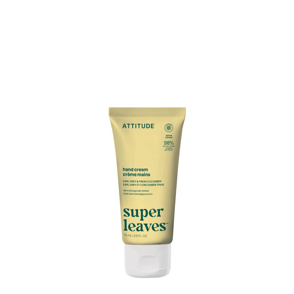 ATTITUDE Hand Cream, EWG Verified, Plant and Mineral-Based, Vegan Personal Care Products, Earl Grey & Fresh Cucumber Scent, 2.5 Fl Oz