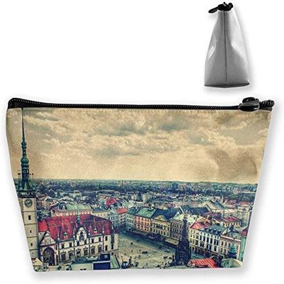 Travel Cosmetic Bags Prague Square Small Makeup Bag Multifunction Pouch Cosmetic Handbag Toiletries Organizer Bag for Women Girl