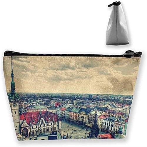 Travel Cosmetic Bags Prague Square Small Makeup Bag Multifunction Pouch Cosmetic Handbag Toiletries Organizer Bag for Women Girl