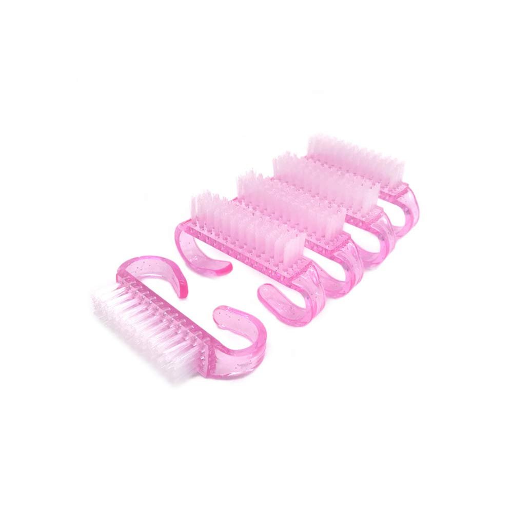 10 Pcs/Lot Acrylic Nail Brush 4 Color Nail Art Manicure Pedicure Soft Remove Dust Plastic Cleaning Nail Brushes File Tools Set,Pink