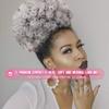 rosmile Afro Puff Drawstring Ponytail Extension for Black Women, Premium Ombre Gray #1BT0906 80 Gram Short Synthetic Afro Puff Ponytail for Natural Hair, Clip On Kinky Drawstring Curly Ponytail Bun view 2
