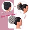 rosmile Afro Puff Drawstring Ponytail Extension for Black Women, Premium Ombre Gray #1BT0906 80 Gram Short Synthetic Afro Puff Ponytail for Natural Hair, Clip On Kinky Drawstring Curly Ponytail Bun view 3