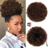 rosmile Afro Puff Drawstring Ponytail Extension for Black Women, Premium Medium Brown #4 80 Gram Short Synthetic Afro Puff Ponytail for Natural Hair, Clip On Kinky Drawstring Curly Ponytail Bun view 1