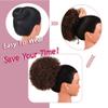 rosmile Afro Puff Drawstring Ponytail Extension for Black Women, Premium Medium Brown #4 80 Gram Short Synthetic Afro Puff Ponytail for Natural Hair, Clip On Kinky Drawstring Curly Ponytail Bun view 3