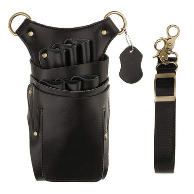 Backbayia PU Leather Scissors Bag Holster Salon Hairdressing Tools Organizer with Adjustable Belt